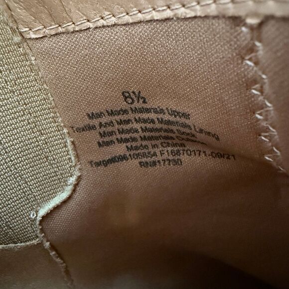 Universal Thread Boots Womens 8.5 Ankle Booties Tan Faux Leather 3" Block Heel - Picture 6 of 9